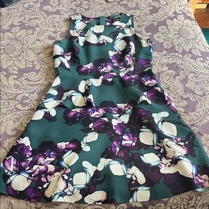 Banana Republic Teal and Violet Floral Mini Dress